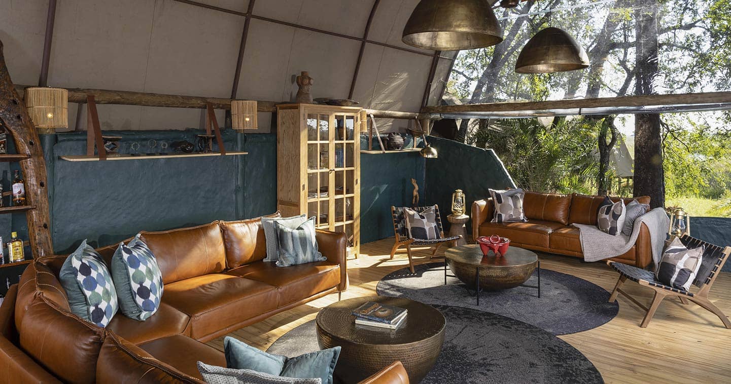 The lounge at Okuti in  Moremi Game Reserve, Botswana