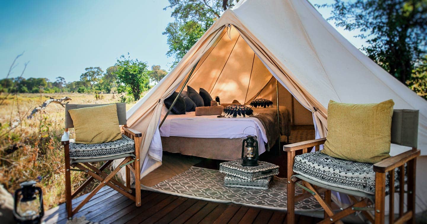 Tented accommodation at Feline Fields Camp