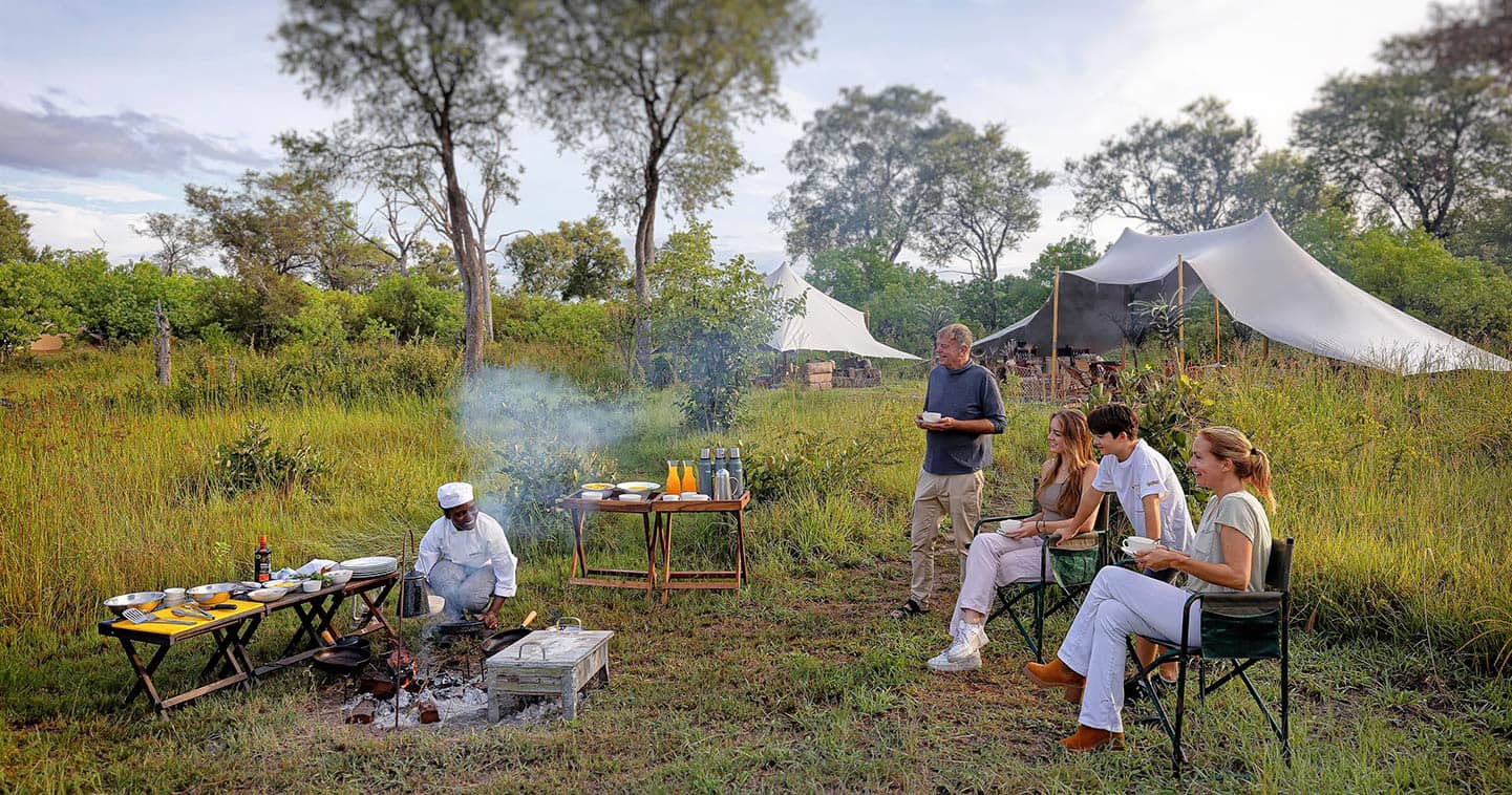 Enjoy a Moremi luxury safari at Feline Fields Camp