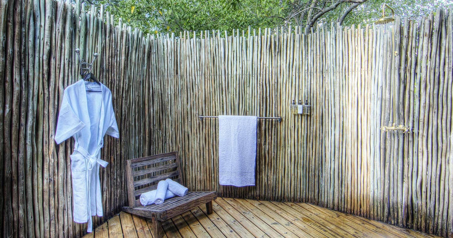 Camp Okuti Bathroom in Moremi Game Reserve